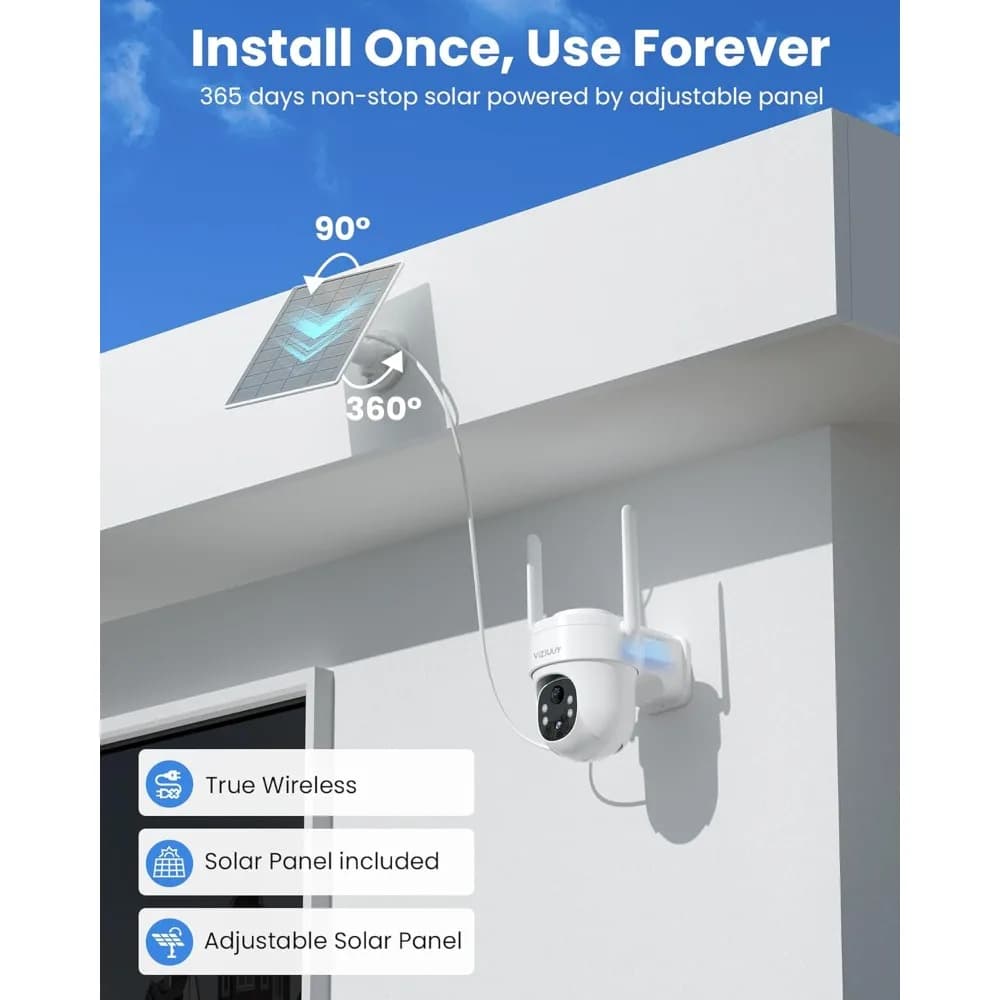 Telecamere di sicurezza Wireless Outdoor Confezione da 4, Telecamere di sicurezza da 3 MP Wireless Outdoor, Pan Tilt 360 ° Telecamera WiFi