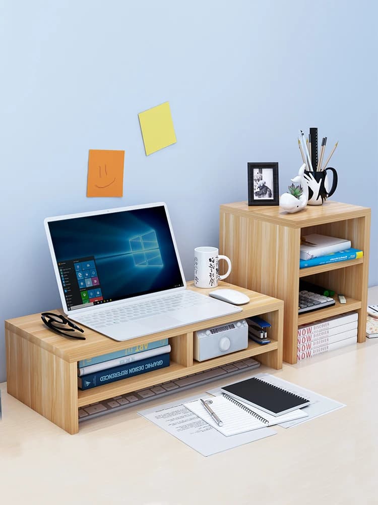 Supporto da Scrivania Elevato per Notebook, Base per Monitor, Organizzatore da Ufficio Moderno e Semplice
