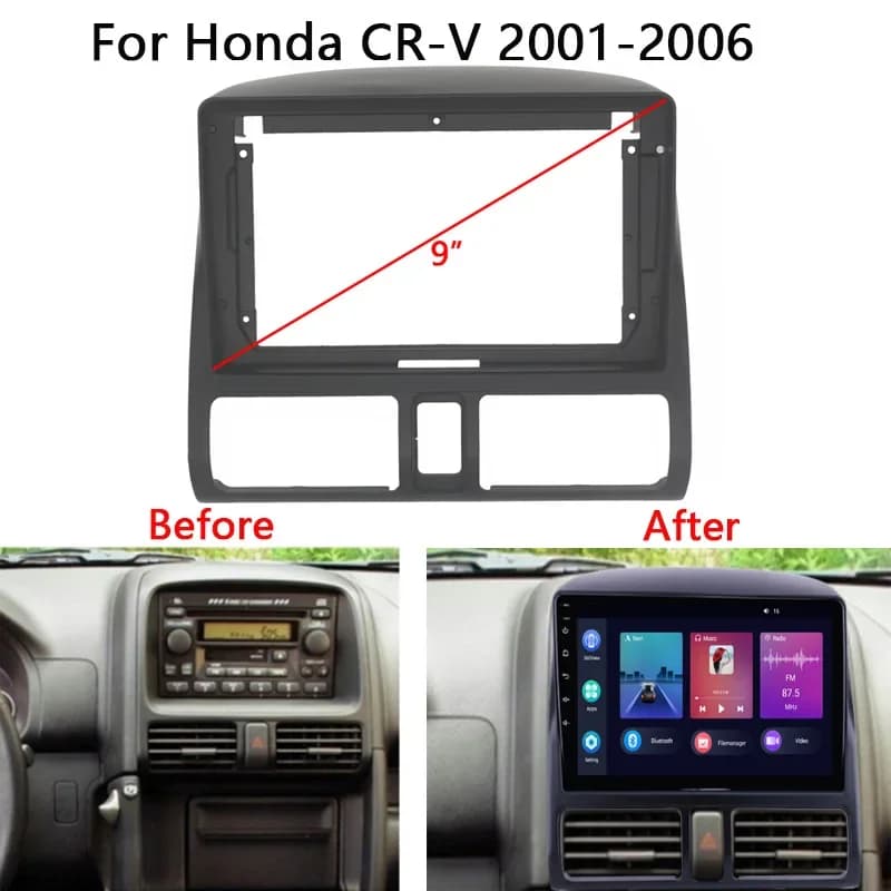 Auto Stereo Dash Fascia Panel Frame Kit Double Din Radio Trim Bezel Faceplate For Honda CR-V CRV 2001 2002 2003 2004 2005 2006