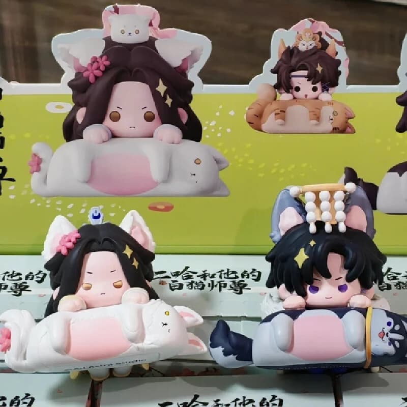 In Stock Genuine The Husky And His White Cat Shizun Stick Together Series Blind Box Kawaii Doll Anime Figure Decor Xmas Gift