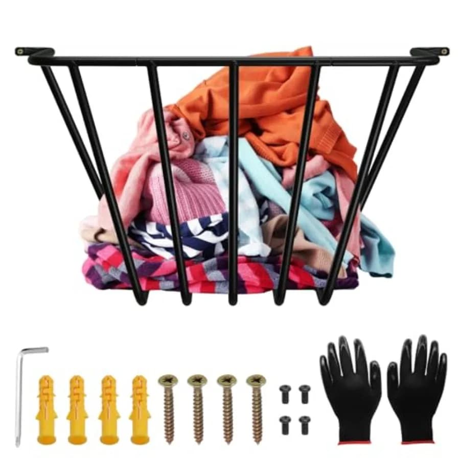 Supporto da Parete Migliorato per Coperte, Portaoggetti in Metallo Rinforzato per Peluche, Asciugamani, Trapunte, Giocattoli e Vestiti