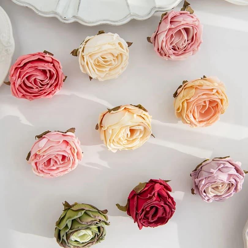 Fiore artificiale Bordo bruciato Rosa Bouquet da sposa Decorazione Casa San Valentino Arco da giardino all'aperto Festival Ghirlanda di feste Regalo fai da te