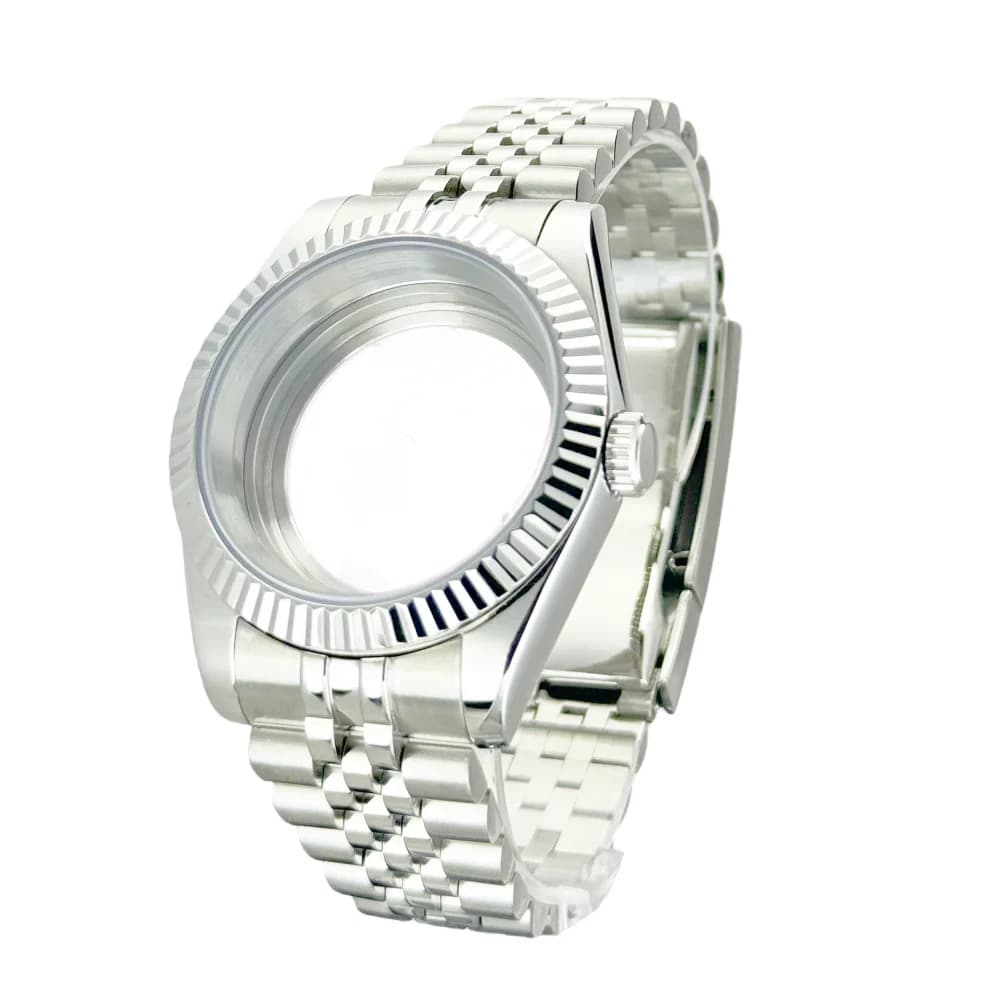 36/39mm Sapphire Glass For DATEJUST Men's Watch Case Fit NH35 NH36 NH34 Fashion Movement 20ATM Stainless Steel Jubilee