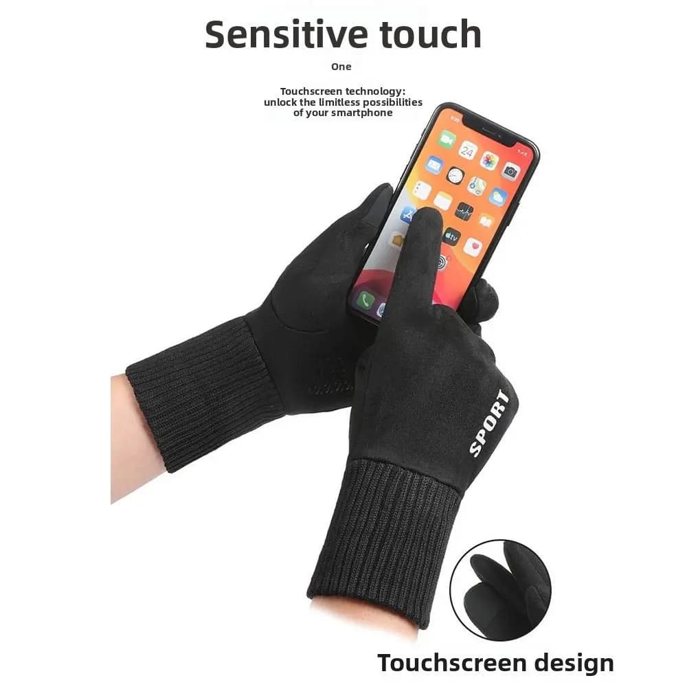 Cycling Gloves with Gym Fleece Lining Windproof and cold-resistant touchscreen Gloves thick riding gloves with whole fingers Winter season