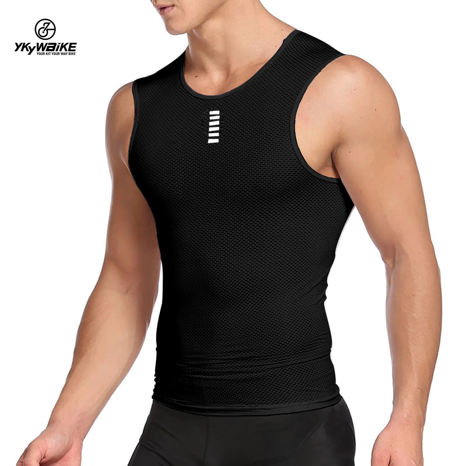 YKYWBIKE 2 pezzi gilet da ciclismo strato Base intimo sportivo nero bianco canottiera Quick Dry Running abbigliamento uomo High Elastici MTB