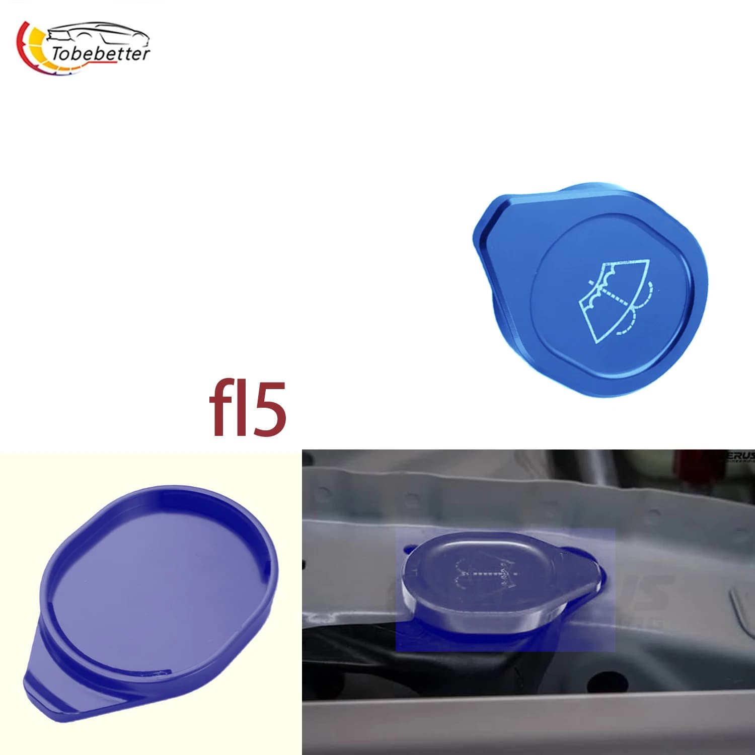 aluminum A0632A FL5 Windshield Washer Fluid Reservoir Cap cover for 2022+ Honda Civic Type R