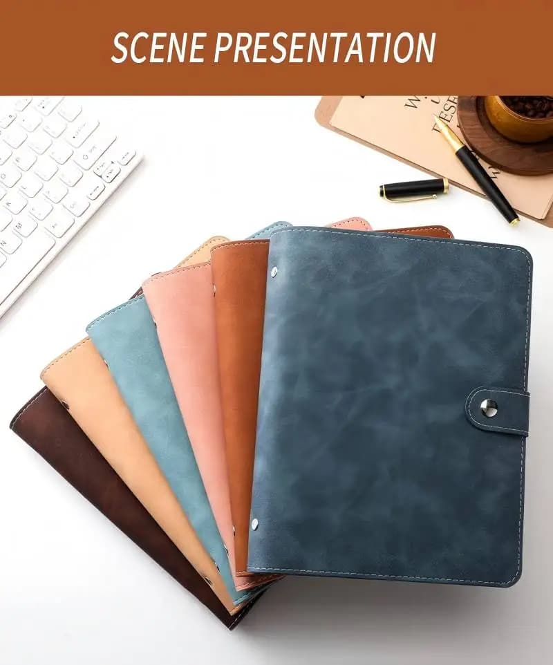 Raccoglitore per notebook in morbida pelle PU A5, copertina ricaricabile con 6 anelli rotondi per carta di riempimento A5, raccoglitore per notebook/album personale