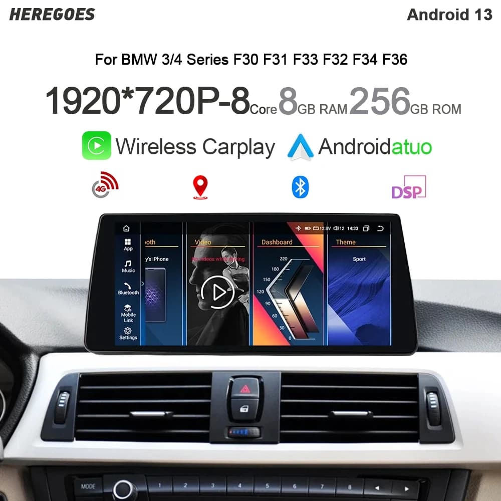 10.33 "8 Core Carplay Android 13 lettore DVD per auto navigazione Stereo Bluetooth GPS Radio per BMW serie 3 4 F30 F31 F33 F32 F34 F36