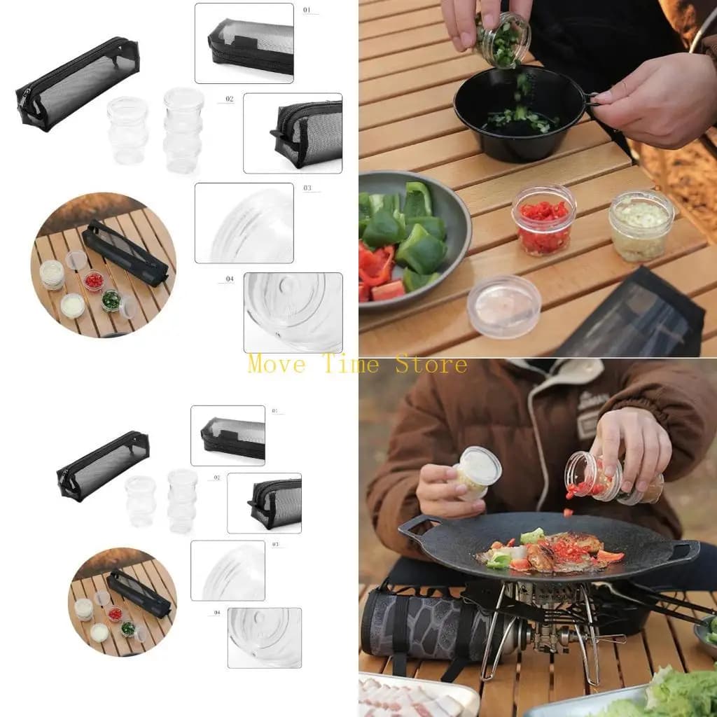 Set contenitori per condimenti 92ME, set bottiglie per condimenti, campeggio, pesca, barbecue