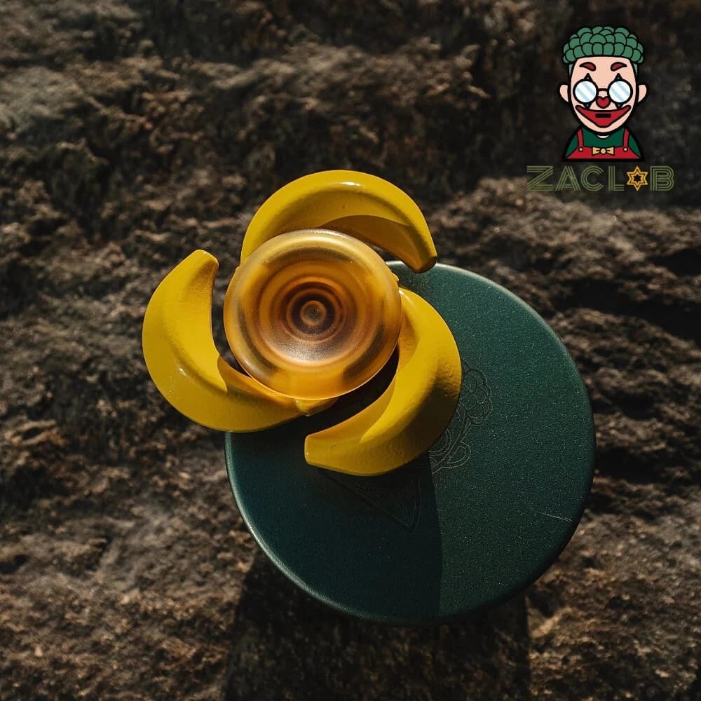 ZacLab EDC Banana Fidget Spinner in Acciaio Inossidabile PEI, Giocattolo Antistress, Design Originale, Gadget per Alleviare l'Ansia