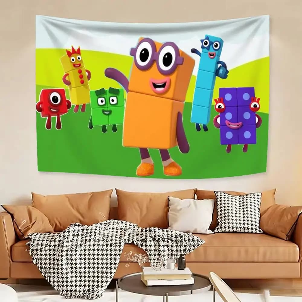 Numero di bandiere NUMBER BLOCK da appendere alla parete, striscione artistico per la decorazione di camera da letto, casa, esterni