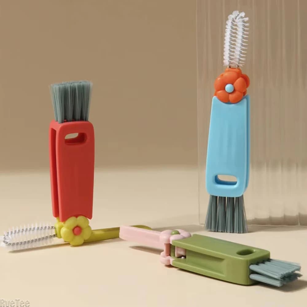 1 pz/3 pz Pulitore 3 in 1 per Bottiglie e Finestre, Strumento Multifunzione per la Pulizia di Bicchieri da Vino, Pulitore Rotante per Coperchi di Tazze, Utensili per la Pulizia della Cucina