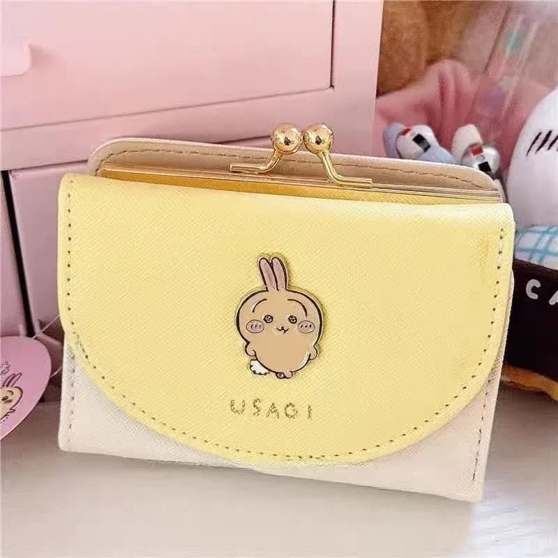Anime Chiikawa Usagi Exquisite Portable Wallet Card Holder Three-fold Short for Girls Student Kawaii Gift 2026 New Lovely Cute