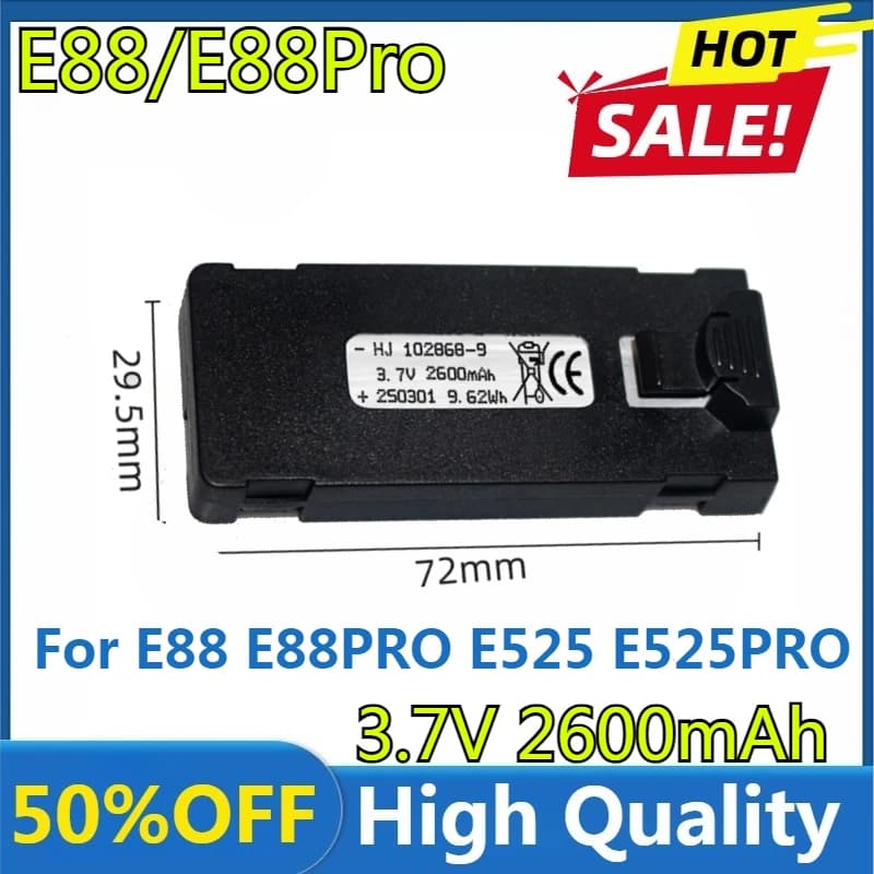 E88 Batteria 3.7V 2600mAh Per E88 E88PRO E525 E525PRO P1 K3 S2 Caricatore Uav Drone Batteria Speciale Rc Parti RC Drone Accessorio