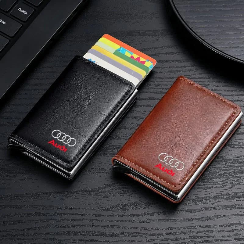 1 pz ID Porta carte di credito Mini RFID Portafoglio Automatico Pop up Custodia per carte di credito per Audi TT Q3 Q5 Q7 Q8 B6 B7 B8 B9 Q7 A3 A4 A5 A6