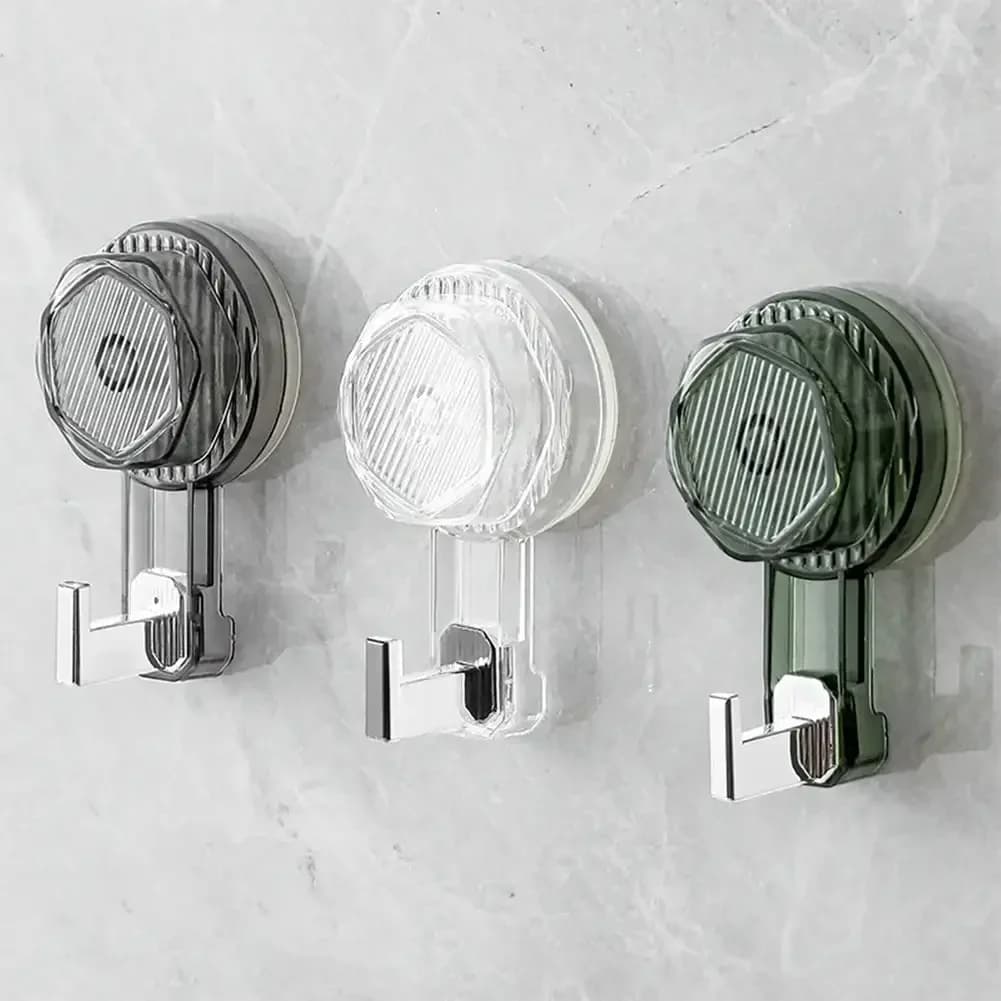 Gancio a ventosa forte da 1/2 pezzi, senza perforazione, porta del bagno, nessuna traccia, adesivo rotante, porta del bagno, gancio per asciugamani