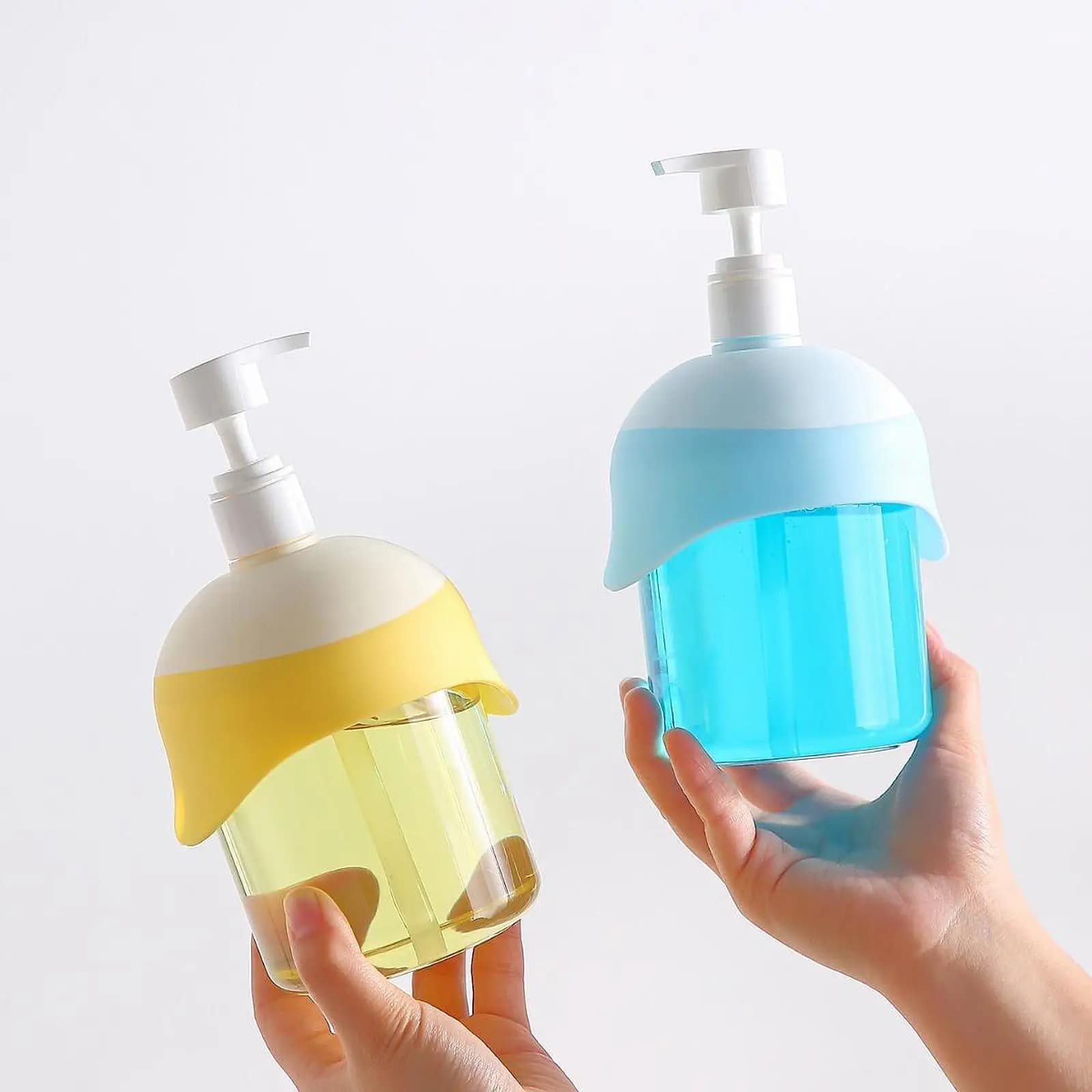 Dispenser di sapone per bagno con pompa manuale, contenitore in plastica antiscivolo per gel doccia, per lavabo del bagno