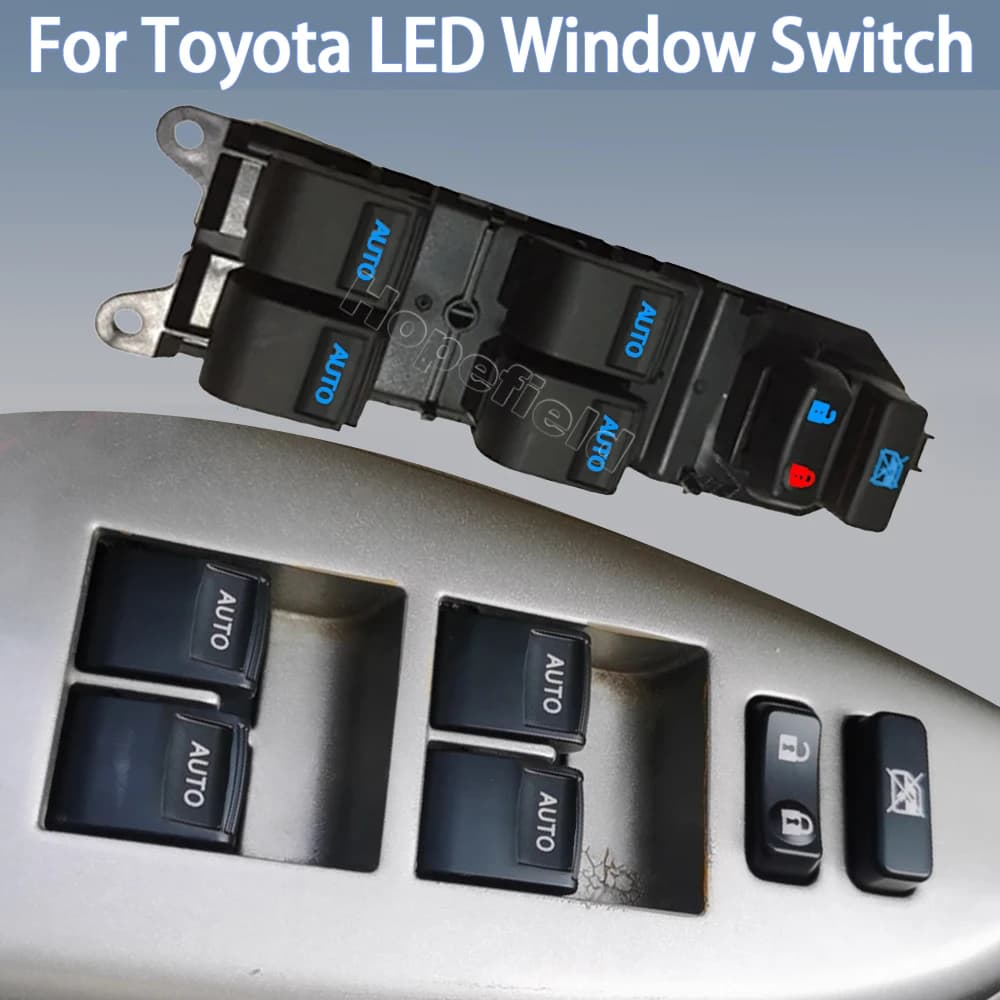 LED Finestra di Potere Interruttore Auto Sollevatore di Vetro Pulsante Più Vicino Per Toyota Camry Highlander Corolla RAV4 Yaris Vios 2006 2018 interni