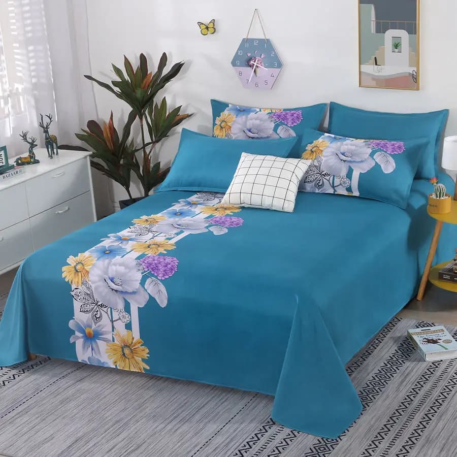 3 pcs/set Bed linen set for home with pillowcase in cotton material for lovers of bedroom Set of flat sheets