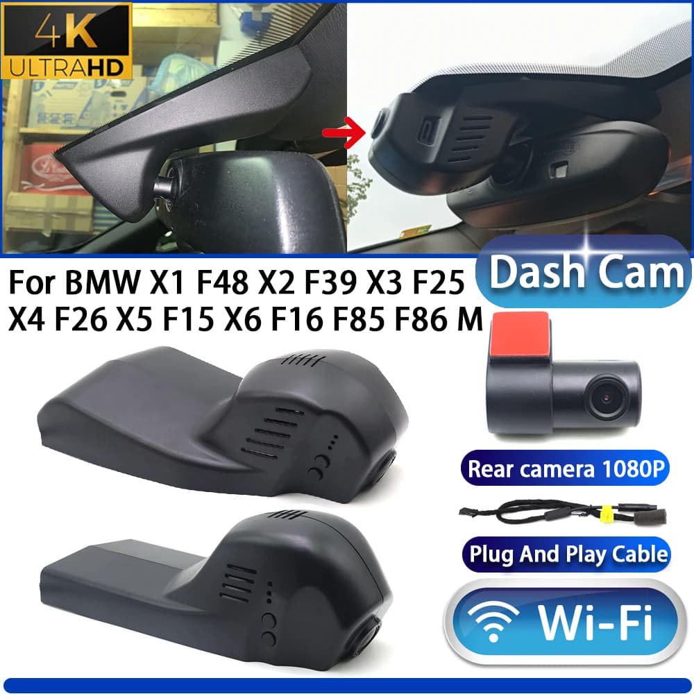 For BMW X1 F48 X2 F39 X3 F25 X4 F26 X5 F15 X6 F16 F85 F86 M Dash Cam Camera DVR 4K UHD Wifi Plug And Play Video Recorder