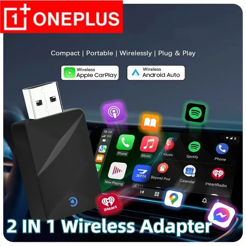 ONEPLUS Wireless CarPlay Android Auto Adapter USB Smart Mini Box Plug And Play Universal For VW Toyota Nissan Honda Ford Benz