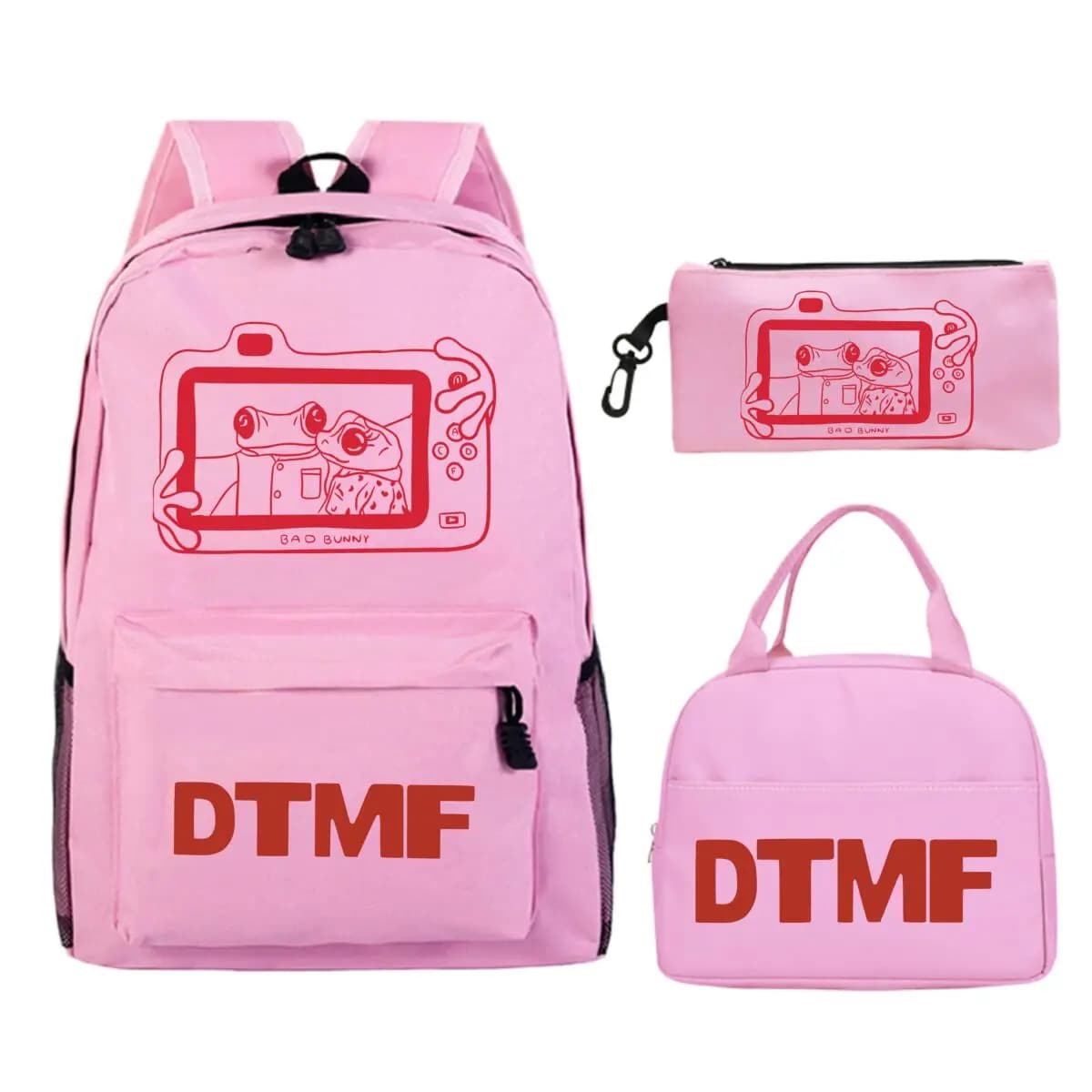 3 in One School Backpack Set Bookbag Rucksack with Lunch Bag Pencil Case Casual Student Schoolbag Teen Unisex Back To School Kit