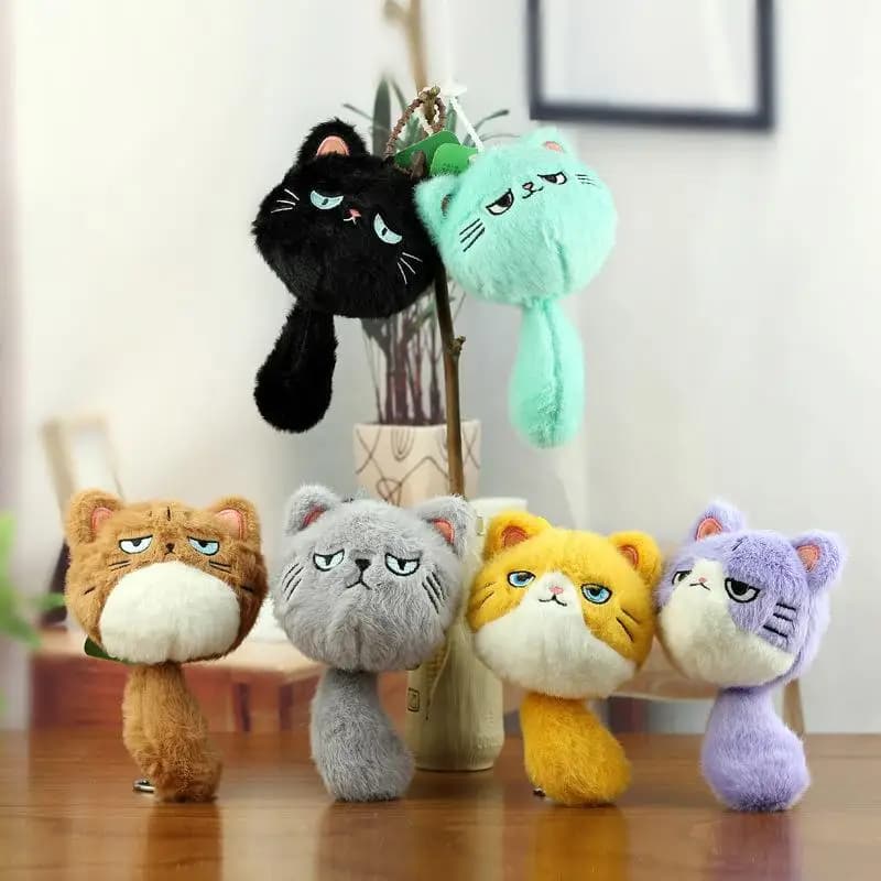 [JT] 1 Pezzo Simpatico Zaino a Forma di Gattina, Decorazione Bambola in Peluche, Ciondolo Gatto, Portachiavi per Coppie, Regalo Decorativo