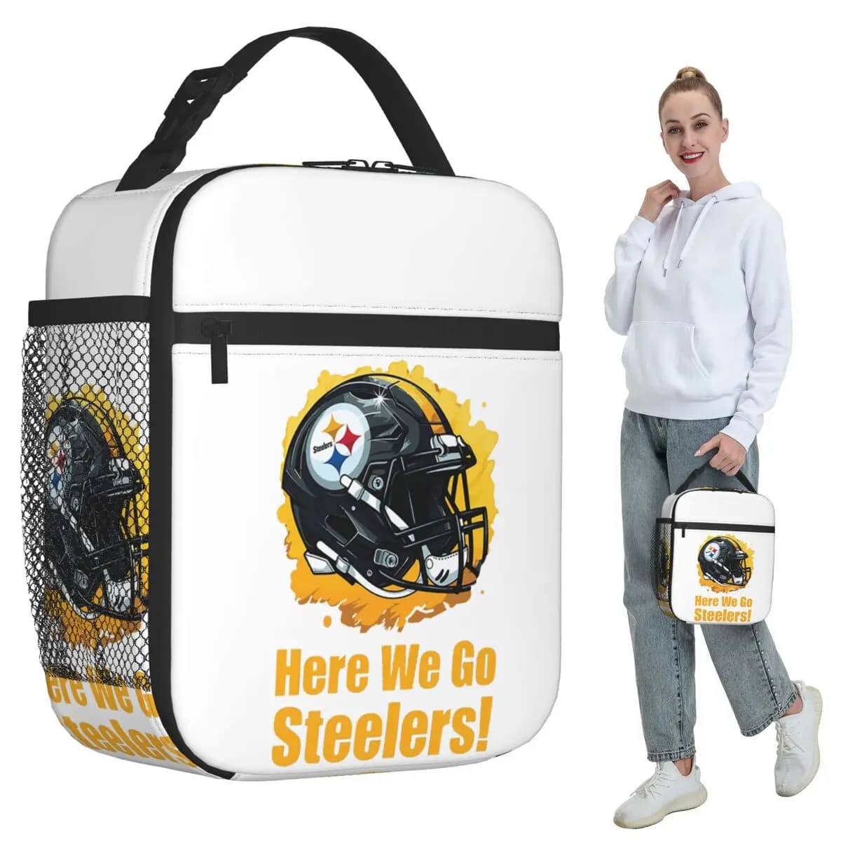 Steeler Logo Insulated Lunch Bag for Kids School Cooler Thermal Food Box Tote Leakproof Lunch Boxes Container