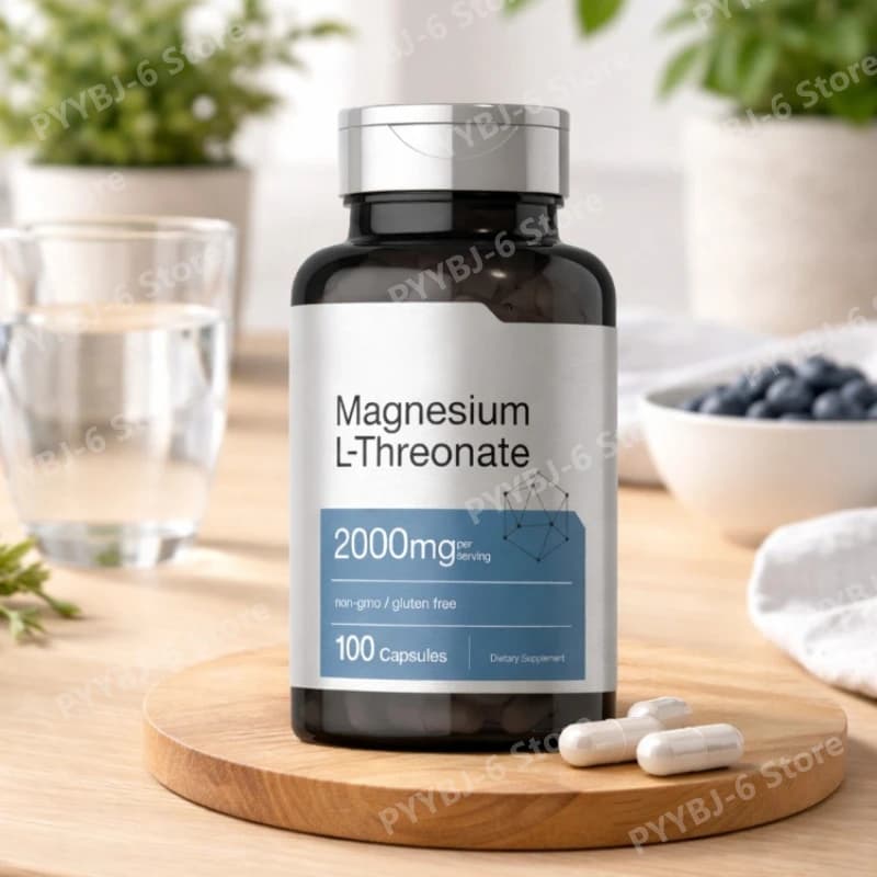 L-Treonato di Magnesio 2000mg, 144mg di Magnesio Elementare, 100 Capsule, Integratore Senza OGM e Senza Glutine per Adulti, Supporta la Salute delle Ossa