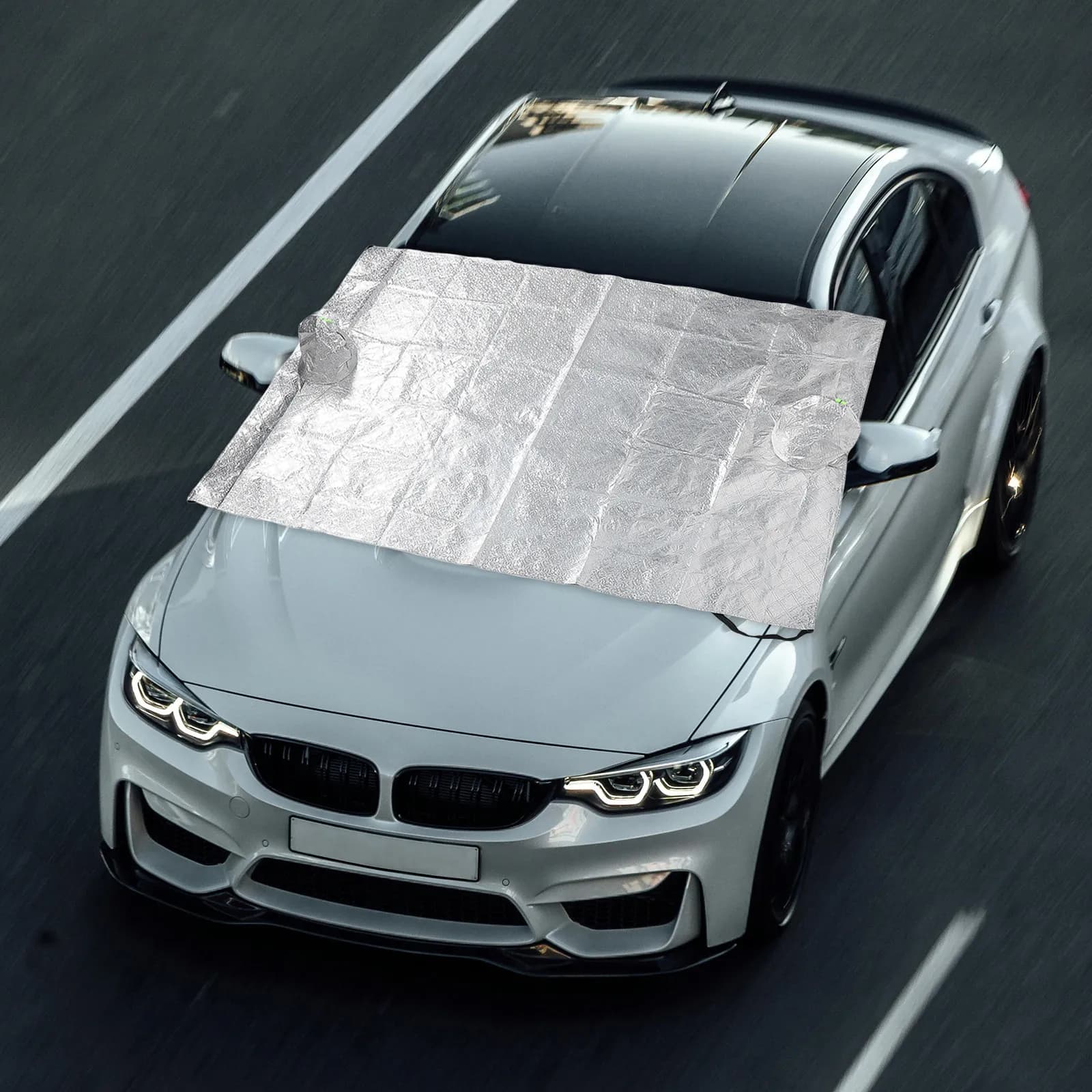 Copertura per parabrezza per la prevenzione di neve e gelo, protezione UV, parasole, protezione per le condizioni meteorologiche invernali, compatibile con la maggior parte delle auto SUV