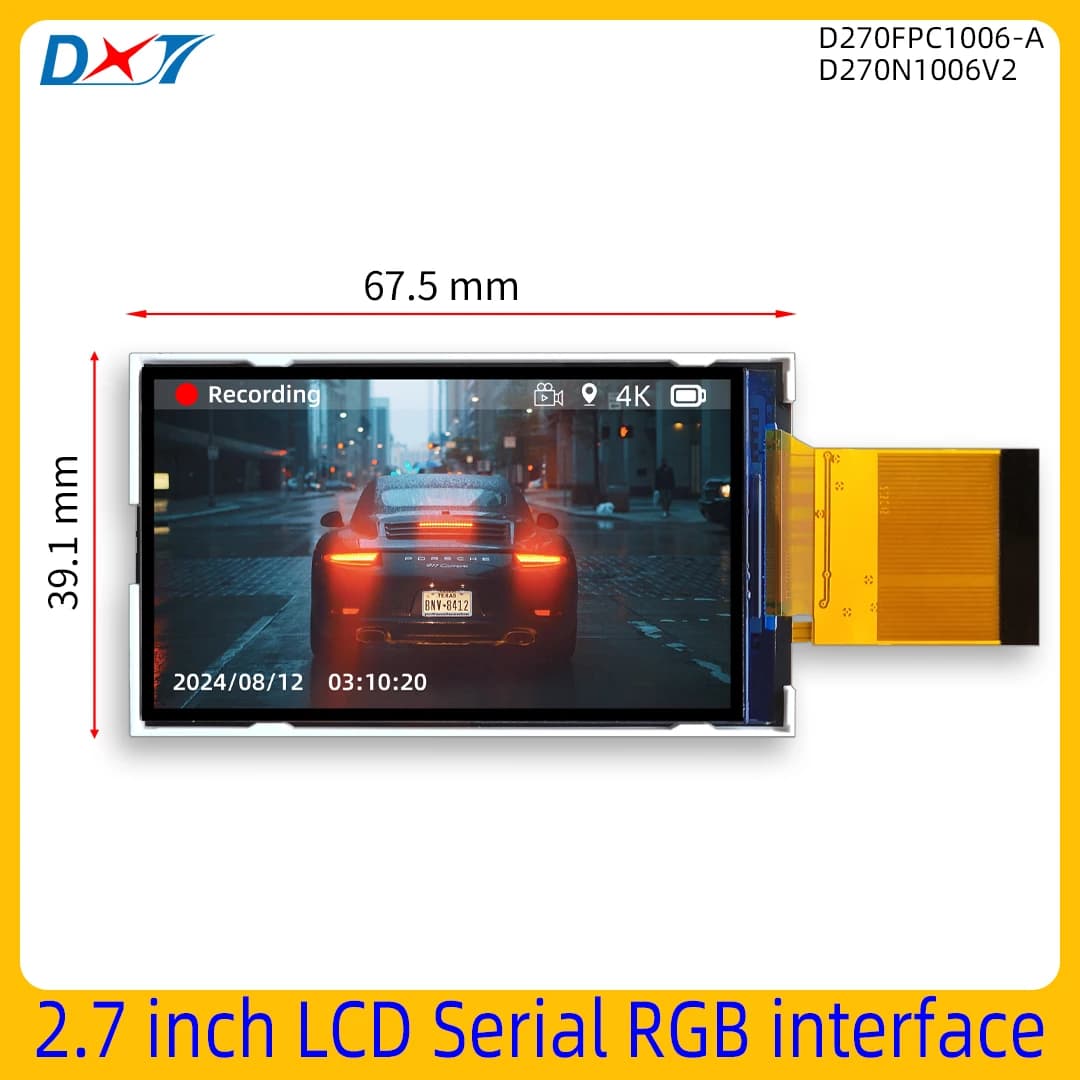 Display LCD da 2,7 pollici interfaccia RGB seriale 960*240 TFT ILI8961 Dashcam D270FPC1006-A D270N01006