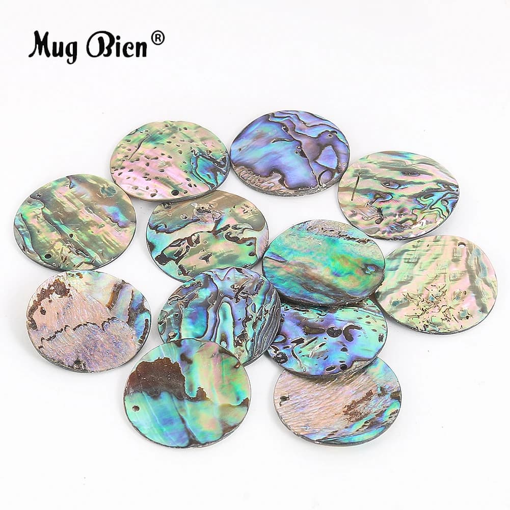1 pz naturale Abalone Shell ciondolo moneta conchiglia disco Charms per gioielli che fanno accessori materiali collana orecchini pendenti