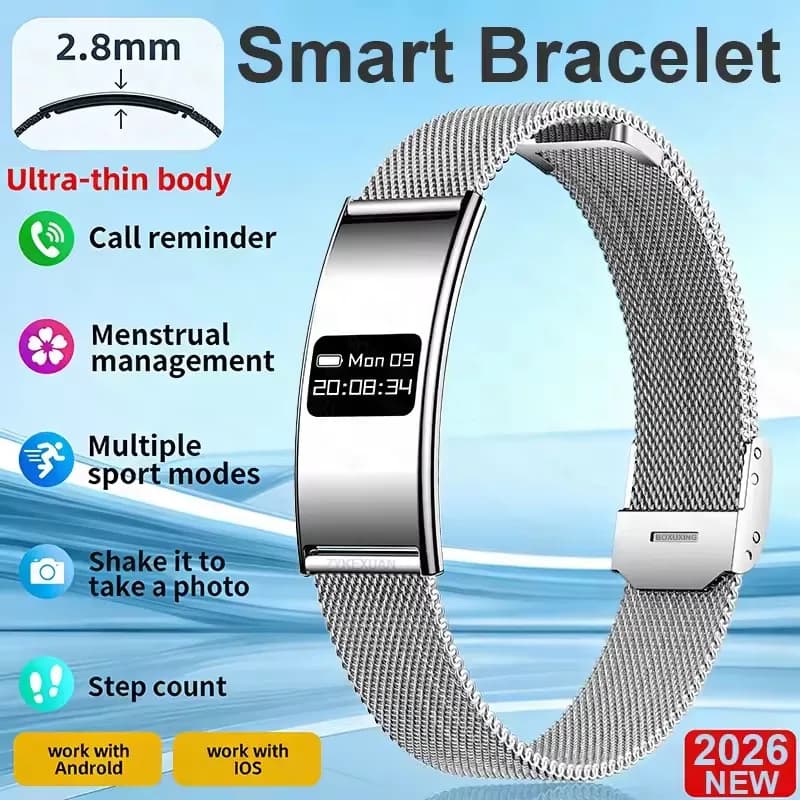 Nuovo Smartwatch Ultra-sottile 2026 per Uomo e Donna, Braccialetto Intelligente per Sport e Fitness, Impermeabile con Monitoraggio della Frequenza Cardiaca e del Sonno