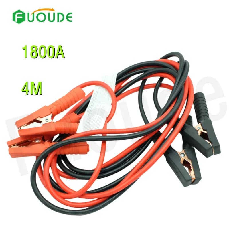 1800A-4M Cavo di salto della batteria Clip della batteria per auto Clip a coccodrillo Cavo della batteria Avviatore di emergenza per auto con fascette per cavi Firewire