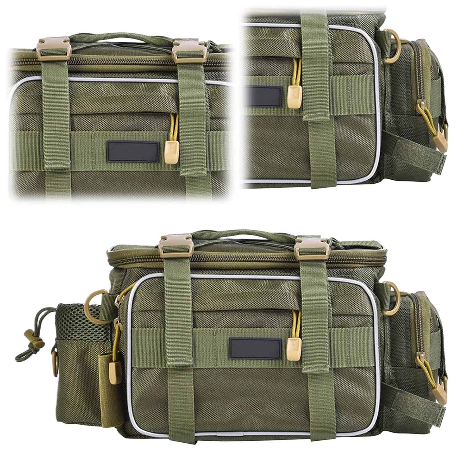 Reinforced Fishing Equipment Bags, Multifunctional Esche Bag, Fishing Equipment Organizer (Olive)