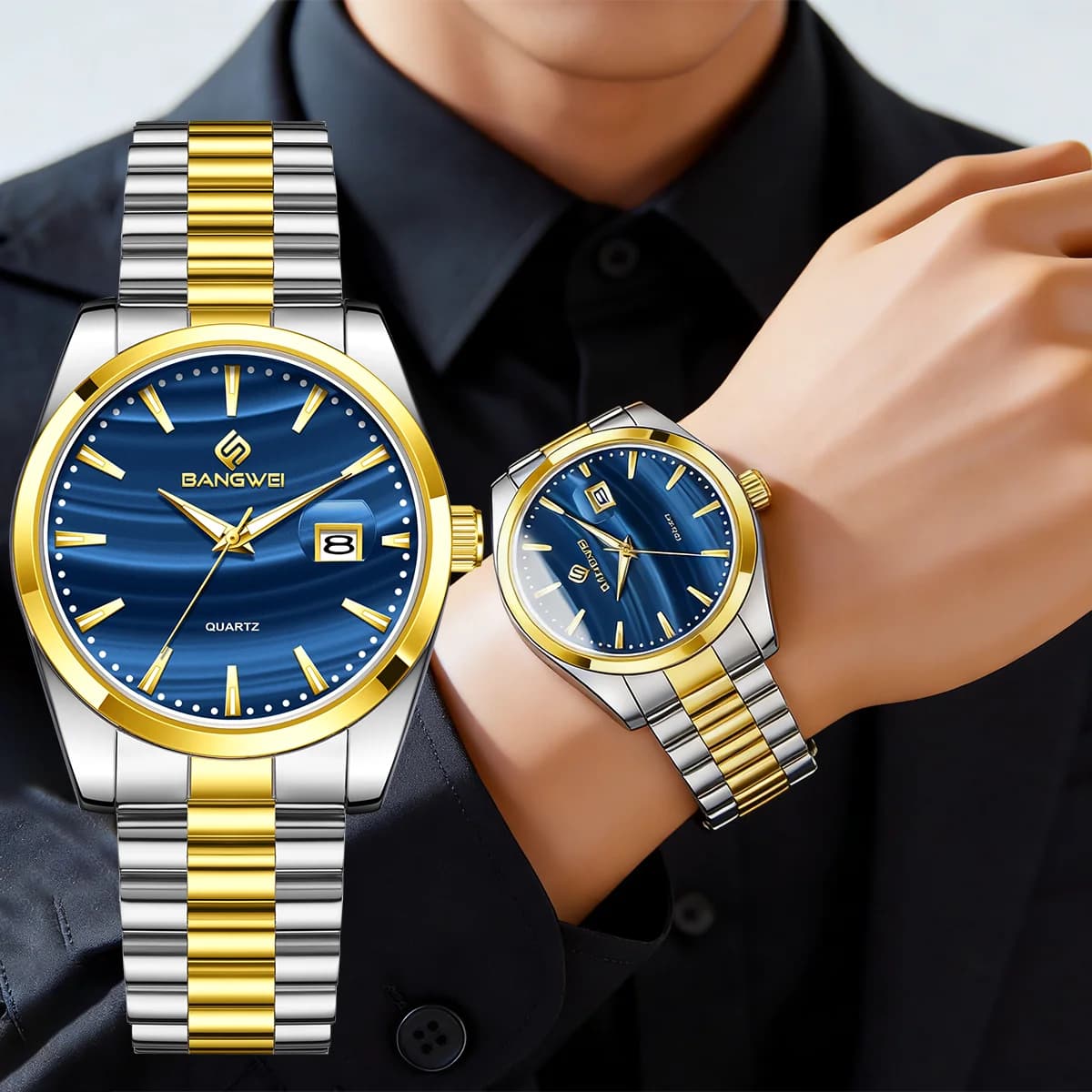 Men's Wrist Watch for Men, Creative Dial, Waterproof, Luminous, Fashion Luxury Watch for Men + Gift Pack