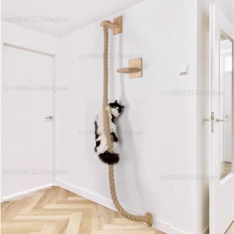 Jumping platform set for cats with large cat rope, climbing structure for cats