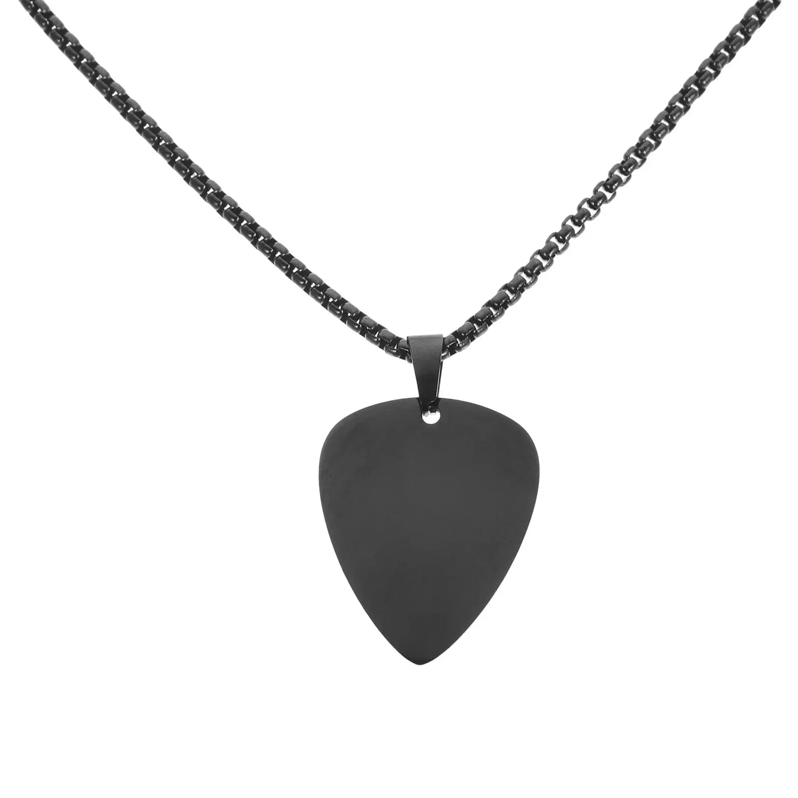 Collana con Ciondolo a Forma di Plettro per Chitarra in Acciaio Inossidabile, Elegante Gioiello alla Moda per Uomo e Donna