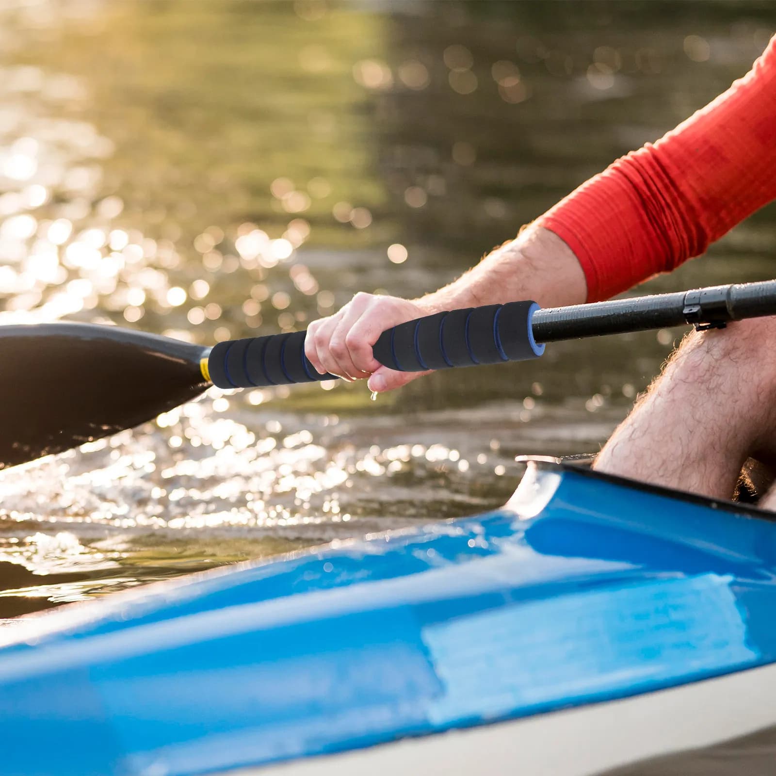 2Pairs Absorbent Kayak Paddle Grips Soft Sponge Handle Cover Easy Fit for Oars Non-Slip Paddle Grip Accessories