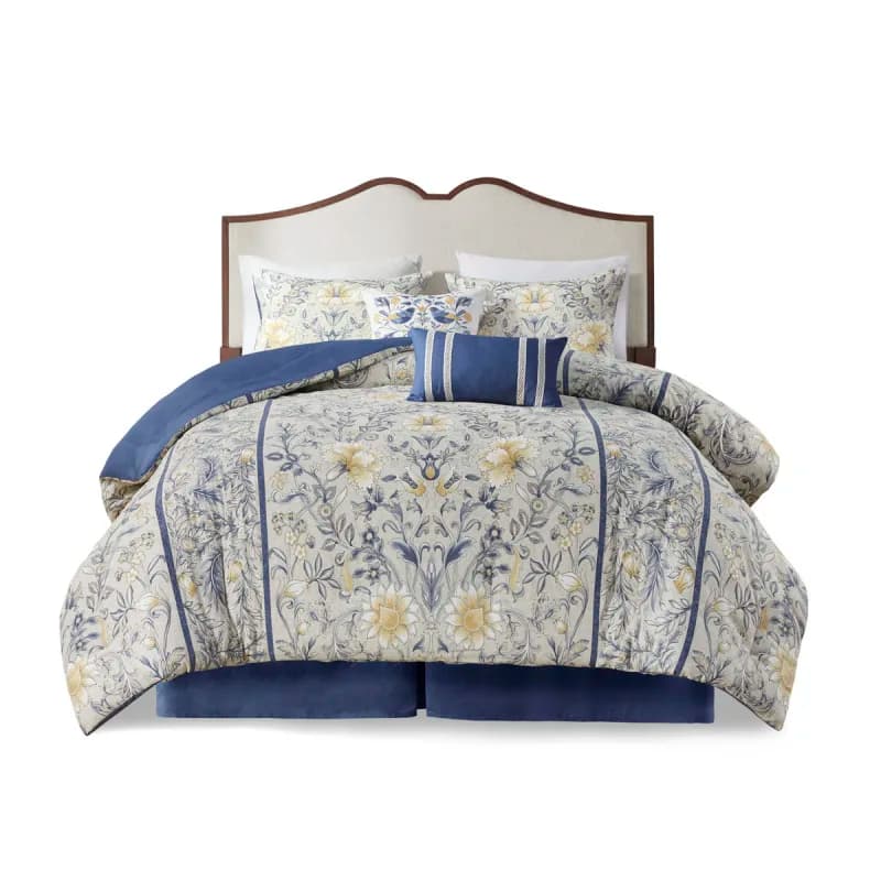 6 Piece Cotton Comforter Set Multi Full