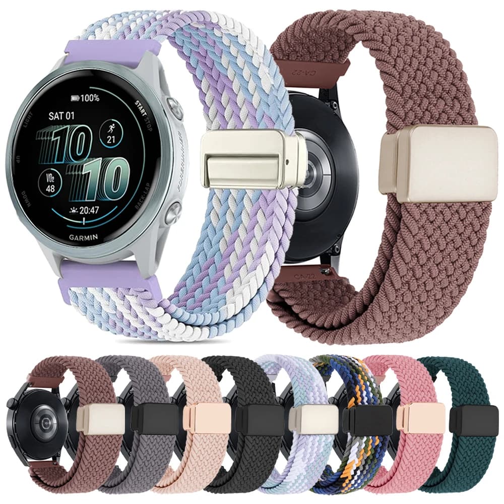 20mm 22mm cinturino sportivo in nylon per Garmin Forerunner 570 255 265 Vivoactive 6 5 cinturino intelligente per Garmin Venu 3 2 cinturino intrecciato