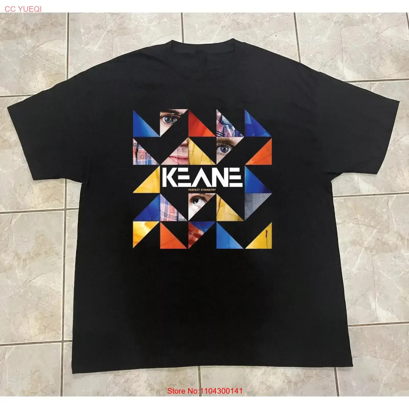 Maglietta in cotone nero Keane Perfect Symmetry Album, taglie dalla S alla 5XL, vintage, effetto lavato, casual, grafica, leggermente traspirante, unisex