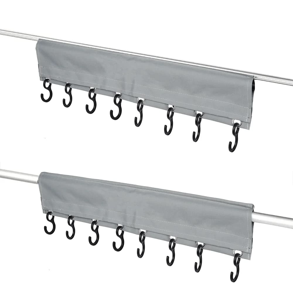 RV Storage Rack Hook Rail with Keder Piping Camping Coat Hook Rack Wear-resistant RV Keder Piping Rail Strip Tent Roof Poles