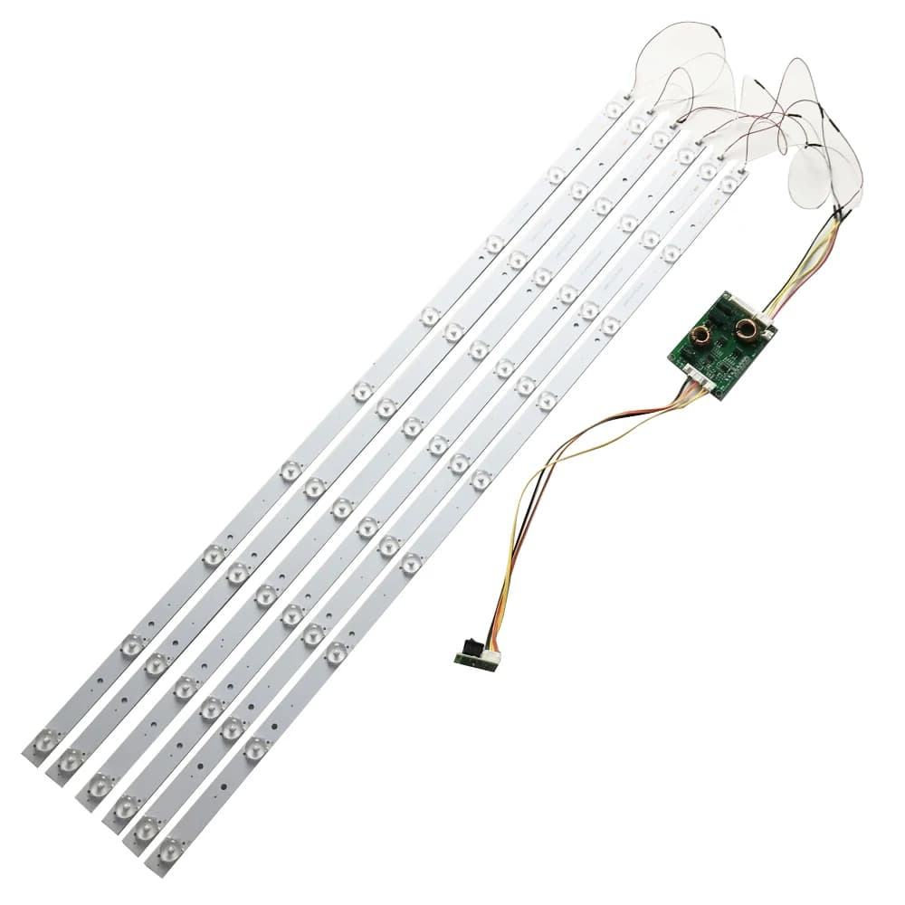 6 pezzi 760mm striscia di retroilluminazione a LED 9 lenti lampada con inverter per 37 38 39 40 pollici TV Monitor cartellone aggiornamento ingresso CCFL 12V