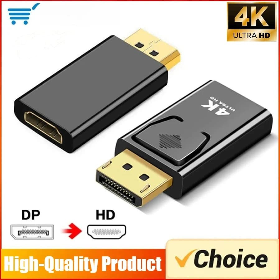 4K 30Hz DisplayPort to Hdmi Adapter DP Male to Hdmi Female Converter Gold-Plated Video Audio Sync for Laptop PC HDTV Projector