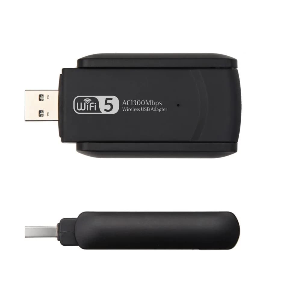 Adattatore WiFi USB Dual Band con 2 Antenne, Design 2.4G/5Ghz 1300Mbps, Dongle WiFi Senza Driver, Ricevitore Wireless per Uso Domestico