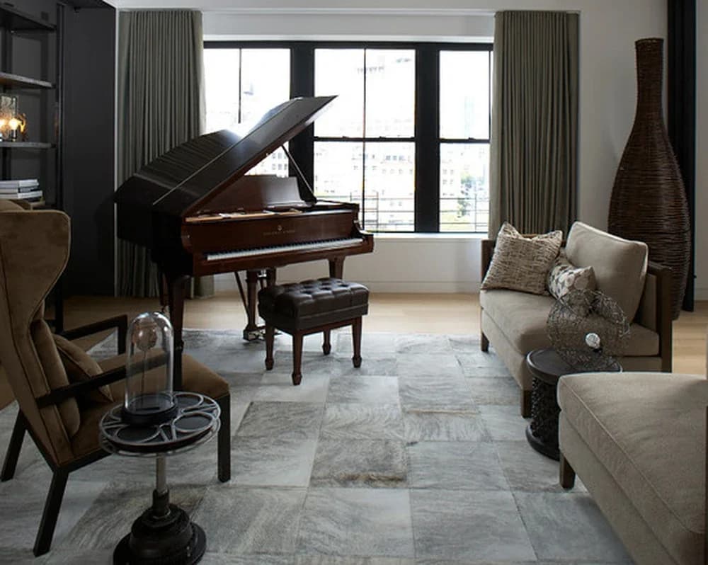 Natural Patchwork Cowhide Rug White Beige & Grey Real Cow Fur Leather Carpet CR-44