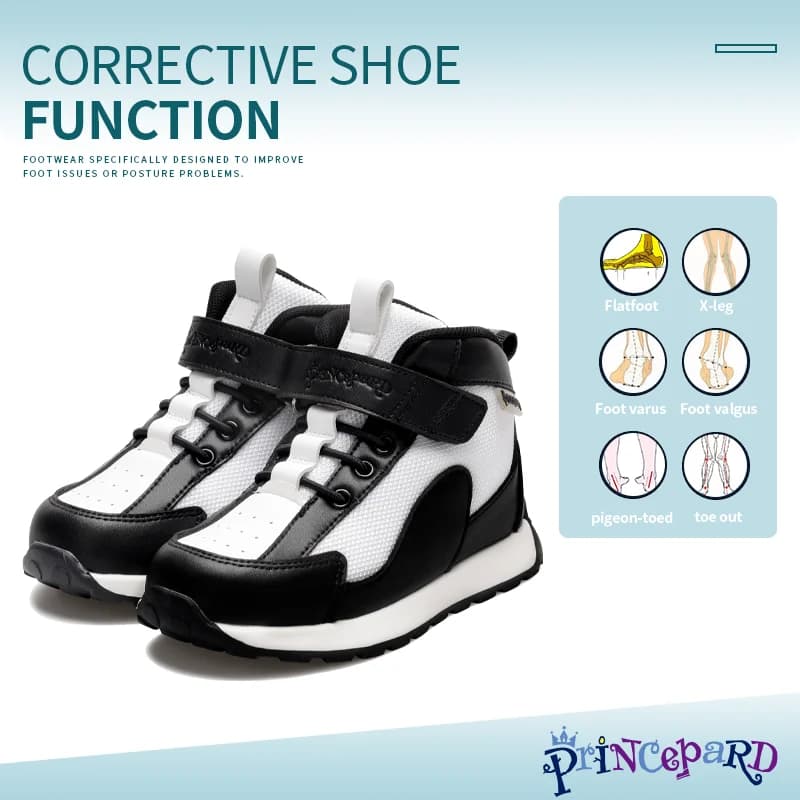 Princepard Scarpe da ginnastica ortopediche per bambini Scarpe correttive alte per bambini con supporto per arco e caviglia Unisex Ragazze Ragazzi