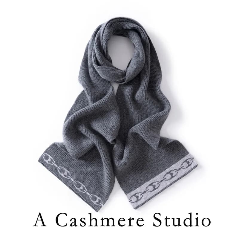 Thickened 100% Goat Cashmere Unisex Jacquard Scarf Winter Outdoor Warm Knit For Scarf Men/Women Fashion Patchwork Scarf 170*25