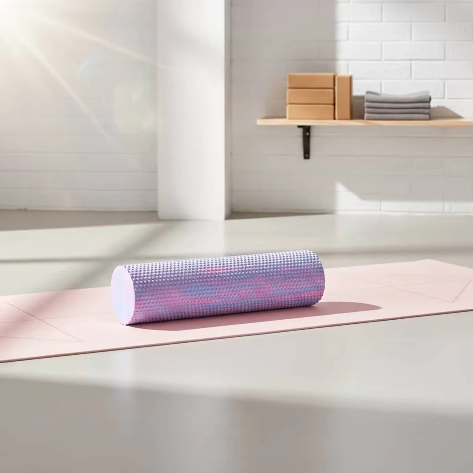 Compact Textured Foam Massage Roller Solid Therapierolle Muscle Roller for Home Gym and Post Workout